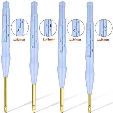 WILLBOND 17 Piece Punch Needle Embroidery Kits Adjustable Rug Yarn Wooden Handle Pen Threader Needle Cloth for Embroidery Floss Cross Stitching Beginner(Blue, Sky Blue)