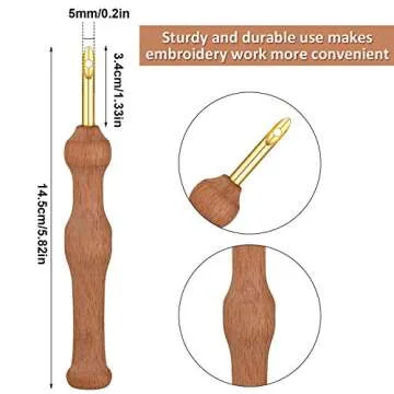 WILLBOND 17 Piece Punch Needle Embroidery Kits Adjustable Rug Yarn Wooden Handle Pen Threader Needle Cloth for Embroidery Floss Cross Stitching Beginner(Blue, Sky Blue)