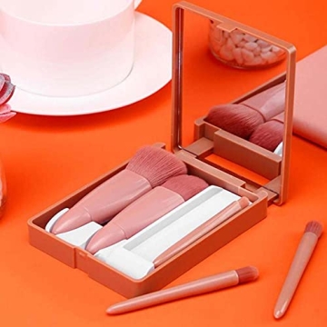 COSHINE Mini Travel Makeup Brush Set with Mirror
