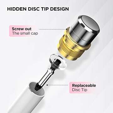 OASO Stylus Pen: Disc Tip & Magnetic Cap for All Devices