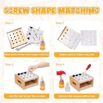 Adena Montessori 2 in 1 Tool Set for Kids 3-5 Years