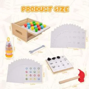 Adena Montessori 2 in 1 Tool Set for Kids 3-5 Years