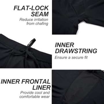 DEVOROPA Boys' Swim Jammers Youth Competitive Swim Team Suit Quick Dry Athletic Swimming Shorts UPF 50+ Black XS