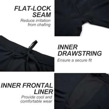 DEVOROPA Boys' Swim Jammers Youth Competitive Swim Team Suit Quick Dry Athletic Swimming Shorts UPF 50+ Black XS