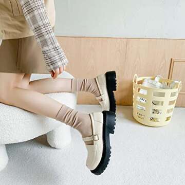 TeenFighter 6 Pairs of Comfortable Casual Athletic Cotton Socks for Women, Aesthetic Solid Color Stretch Socks for Girls and Students