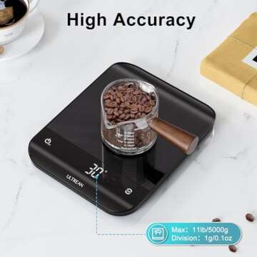 Ultrean Food Scale, Digital Kitchen Scale Weight Grams and Ounces for Baking Cooking and Meal Prep, 6 Units with Tare Function, 11lb (Batteries Included)