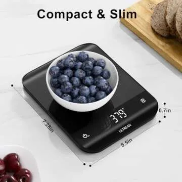 Ultrean Food Scale, Digital Kitchen Scale Weight Grams and Ounces for Baking Cooking and Meal Prep, 6 Units with Tare Function, 11lb (Batteries Included)