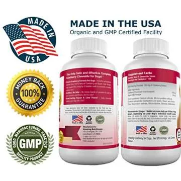 Amazing Cranberry for Dogs Pet Antioxidant, Urinary Tract Support Prevents and Eliminates UTI in Dogs, 120 Chews