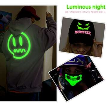 CLABESICS Puff Vinyl Heat Transfer 3D Puff HTV Glow in The Dark HTV 3D Puff Heat Transfer Vinyl 10 x 12 Inch Iron on Vinyl for T-Shirts