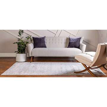 Unique Loom New Classical Collection Area Rug - Olwen (3' 3" x 5' 3" Rectangle, Light Blue/ Ivory)