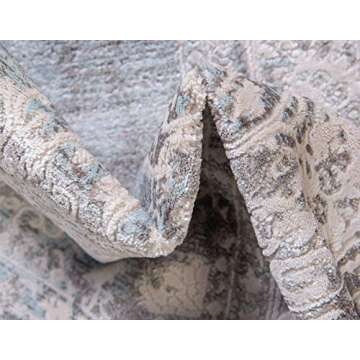 Unique Loom New Classical Collection Area Rug - Olwen (3' 3" x 5' 3" Rectangle, Light Blue/ Ivory)