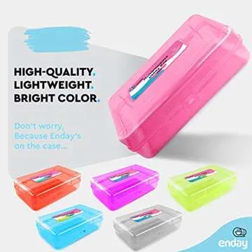 Emraw Utility Storage Box - Bright Color Multi Purpose Pencil Box for School Supplies Durable Plastic Pencil Box, Small Plastic Pencil Case, Mini Organizer Storage Box (Random 4-Pack)