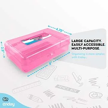 Emraw Utility Storage Box - Bright Color Multi Purpose Pencil Box for School Supplies Durable Plastic Pencil Box, Small Plastic Pencil Case, Mini Organizer Storage Box (Random 4-Pack)