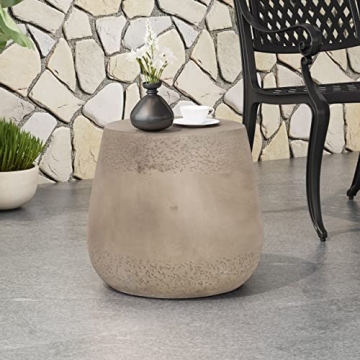 Stylish Phoebe Concrete Outdoor Accent Table by Christopher Knight Home