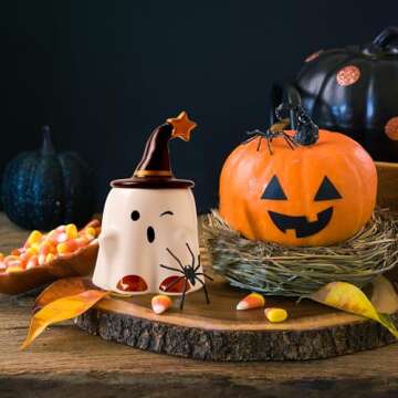 Sngtmug Halloween Ghost Mug, ghost shaped mugs, Halloween Ghost Cute Cup, Halloween Ghost Mug Decorations, Cute Ghost Cup with Lid 14 Ounce