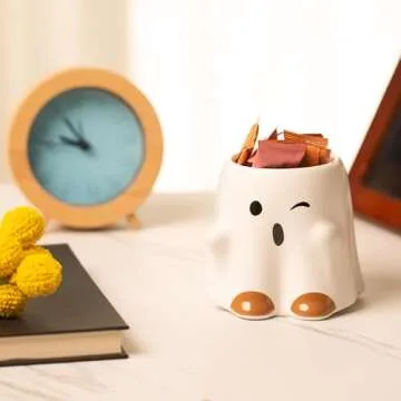 Sngtmug Halloween Ghost Mug, ghost shaped mugs, Halloween Ghost Cute Cup, Halloween Ghost Mug Decorations, Cute Ghost Cup with Lid 14 Ounce