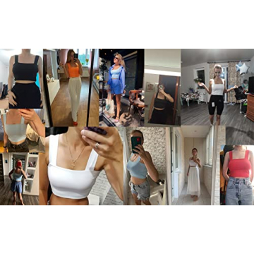 Abardsion Women's Sexy Strappy Crop Tank Tops in Orange