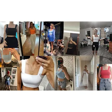 Abardsion Women's Sexy Strappy Crop Tank Tops in Orange