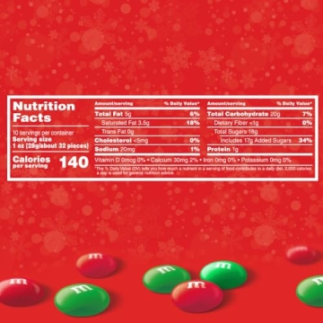 M&M'S Milk Chocolate Christmas Candy, Stocking Stuffers, Christmas Chocolate, 10 Oz Bag