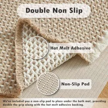 TYUU Boho Bathroom Rugs - Super Absorbent Non-Slip Mats