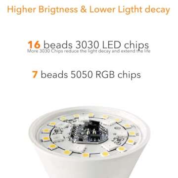 ILC LED Light Bulb 85W Equivalent, Color Changing Light Bulbs 2700K Warm White, Remote Control RGB 6 Modes, Timing, Sync, Dimmable E26 Screw Base (4 Pack)