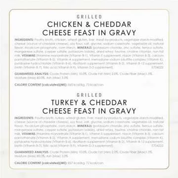 Purina Fancy Feast Delights with Cheddar Grilled Chicken, Turkey or Whitefish and Cheddar Cheese Feast in Gravy Wet Cat Food Variety Pack - (Pack of 24) 3 oz. Cans