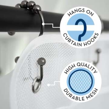 S&T INC. Shower Organizer, Shower Caddy or Bathroom Organizer with Quick Drying Mesh, 7 Pockets to H...