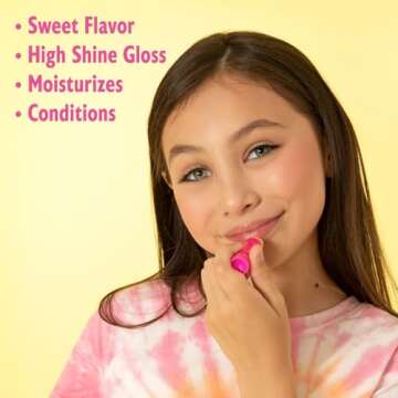 Lip Smacker Lippy Pals Swirls, Sanrio Hello Kitty, Flavored Moisturizing & Smoothing Soft Shine Lip Balm, Hydrating & Protecting Fun Tasty Glossy Finish, Cruelty-Free & Vegan - Cheerful Cherry, Kiwi