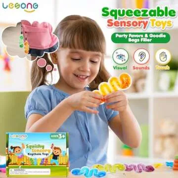 LESONG Sensory Squishy Toys Kids Toddlers - Fidget Toys Sensory Tubes Calming Down Tools Filled with...