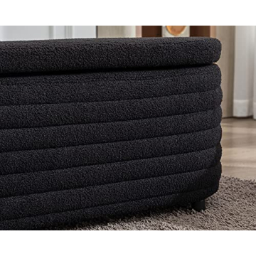 DM Furniture Storage Ottoman Bench in Sleek Black