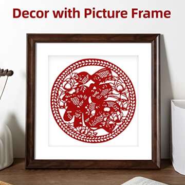 Chinese Handmade Paper-Cut - 8 Pcs Traditional Art Paper Cutting Souvenir Collection with 4 Pcs Scissors-Cut Bookmarks - Intangible Cultural Heritage for Chinese New Year Decorations