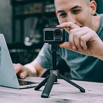 PGYTECH Extension Pole Tripod Mini Tripod for OSMO Action 4/3/2,OSMO Pocket 2 Gopro Tripod for Gopro 10/9/8/7, Insta360, XiaoYi, Feiyu Pocket
