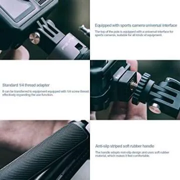 PGYTECH Extension Pole Tripod Mini Tripod for OSMO Action 4/3/2,OSMO Pocket 2 Gopro Tripod for Gopro 10/9/8/7, Insta360, XiaoYi, Feiyu Pocket