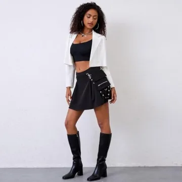 Knee High Chunky Heel Black Boots for Women Size 8