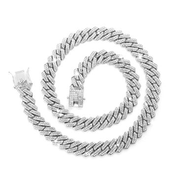 goodat Cuban Link Chains Mens Iced Out Miami Cuban Chain Necklaces Silver/Gold Bling Diamond Hip Hop...