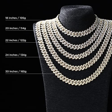 GOODAT Cuban Link Chains for Men and Women - Iced Out Jewelry