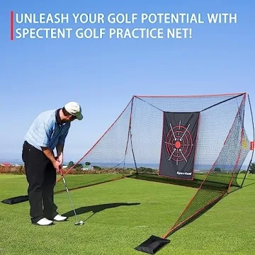 Spectent Golf Practice Net Heavy Duty 10x7ft with Accessories