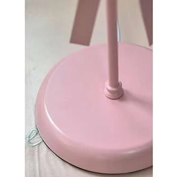 WENGAN Multifunction Desk lamp Nordic Fresh Style Table Lamp, Yellow Cloth Lamp Shade Girls Princess Bedroom Bedside Lamp, Pink Bowknot Iron Lamp Body Living Room Gift Lamp Desk Lamps for Office