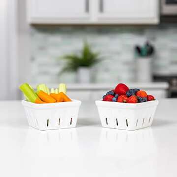 Zen People Ceramic Berry Basket Set | Reusable Porcelain Baskets