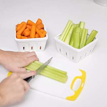 Zen People Ceramic Berry Basket Set | Reusable Porcelain Baskets