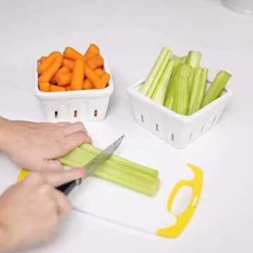 Zen People Ceramic Berry Basket Set | Reusable Porcelain Baskets