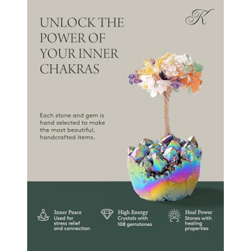 KALIFANO Chakra Crystal Tree - Natural Gemstone Decor