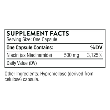 THORNE Niacinamide 500mg - Non-Flushing Vitamin B3 Capsules