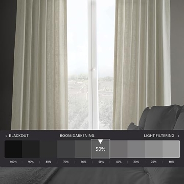 HPD Premium Heavy Faux Linen Curtains - 50W x 96L