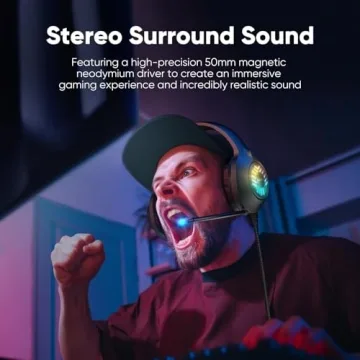 OLANRUN Gaming Headset for PS4 Xbox PC with RGB Lights