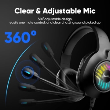 OLANRUN Gaming Headset for PS4 Xbox PC with RGB Lights