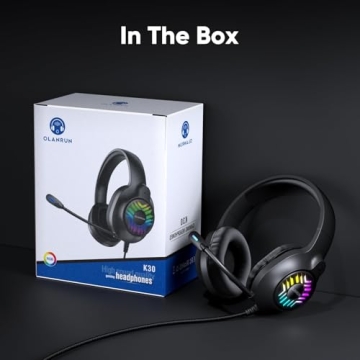 OLANRUN Gaming Headset for PS4 Xbox PC with RGB Lights