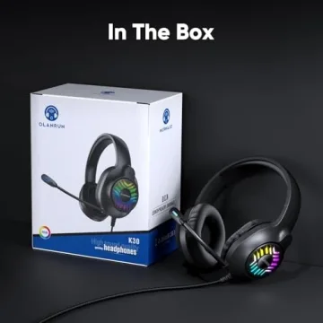 OLANRUN Gaming Headset for PS4 Xbox PC with RGB Lights