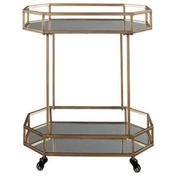 Signature Design by Ashley Daymont Gold Finish Bar Cart: Modern Elegance for Entertaining