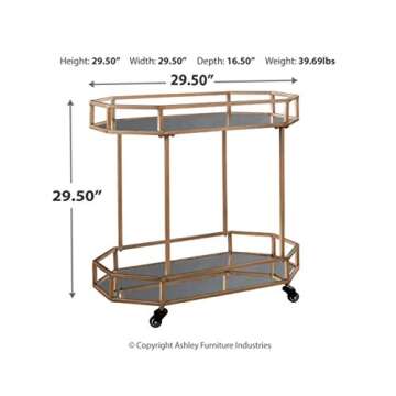 Signature Ashley Daymont Glam Bar Cart for Entertaining